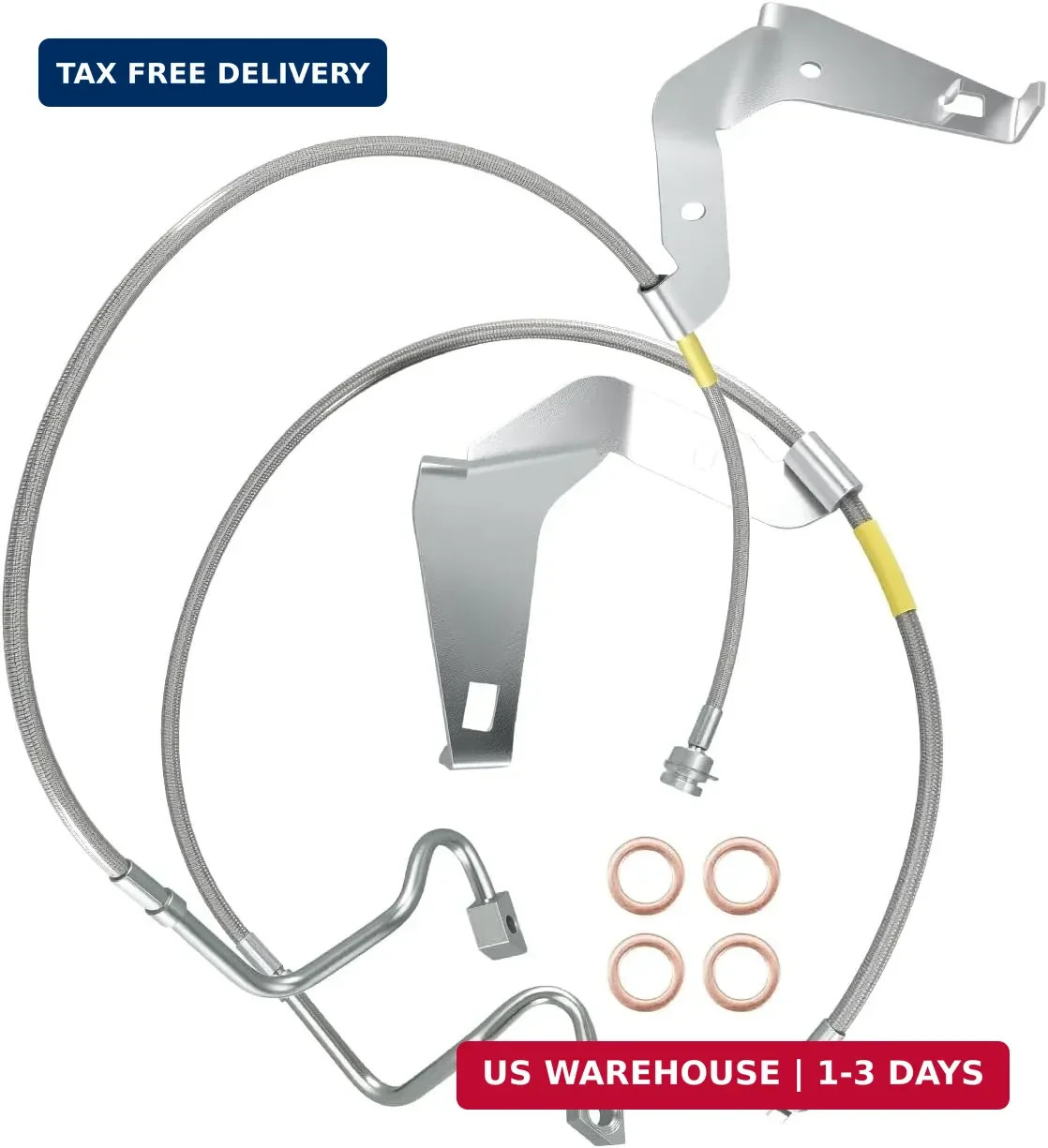 Front Brake Lines Fits for Ford F250 F350 Super Duty 4WD 2008-2015 with 4-6″ Sus