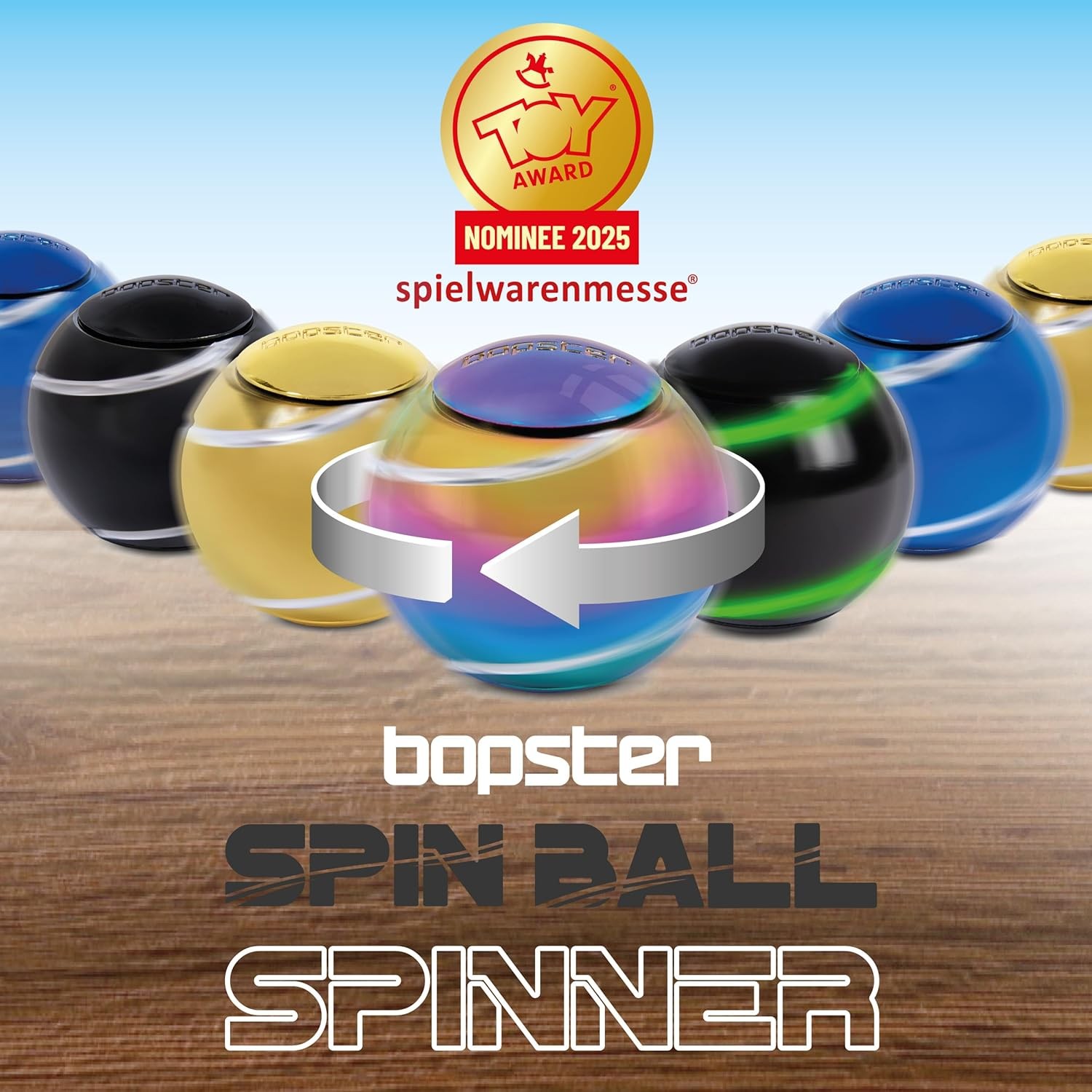 bopster Metal Spin Ball Fidget Hand Spinner Premium Desk Toy for Kids, Teens &