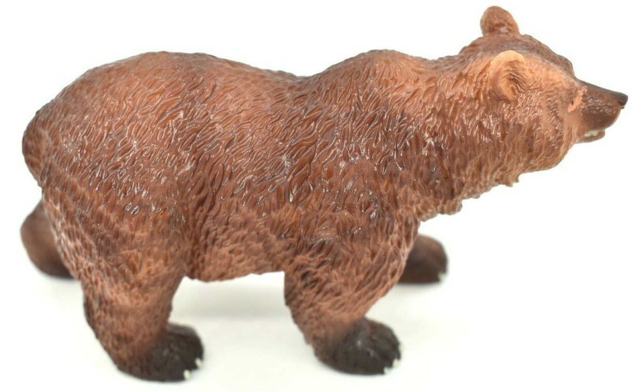 Grizzly Bear, Realistic Small Toy Model Plastic Replica Animal, Kids 4.5″ OK12