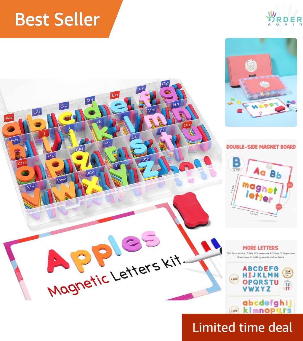 Magnetic Alphabet Letters Kit 234pcs Foam Letters Teaching Kids Preschool Edu…
