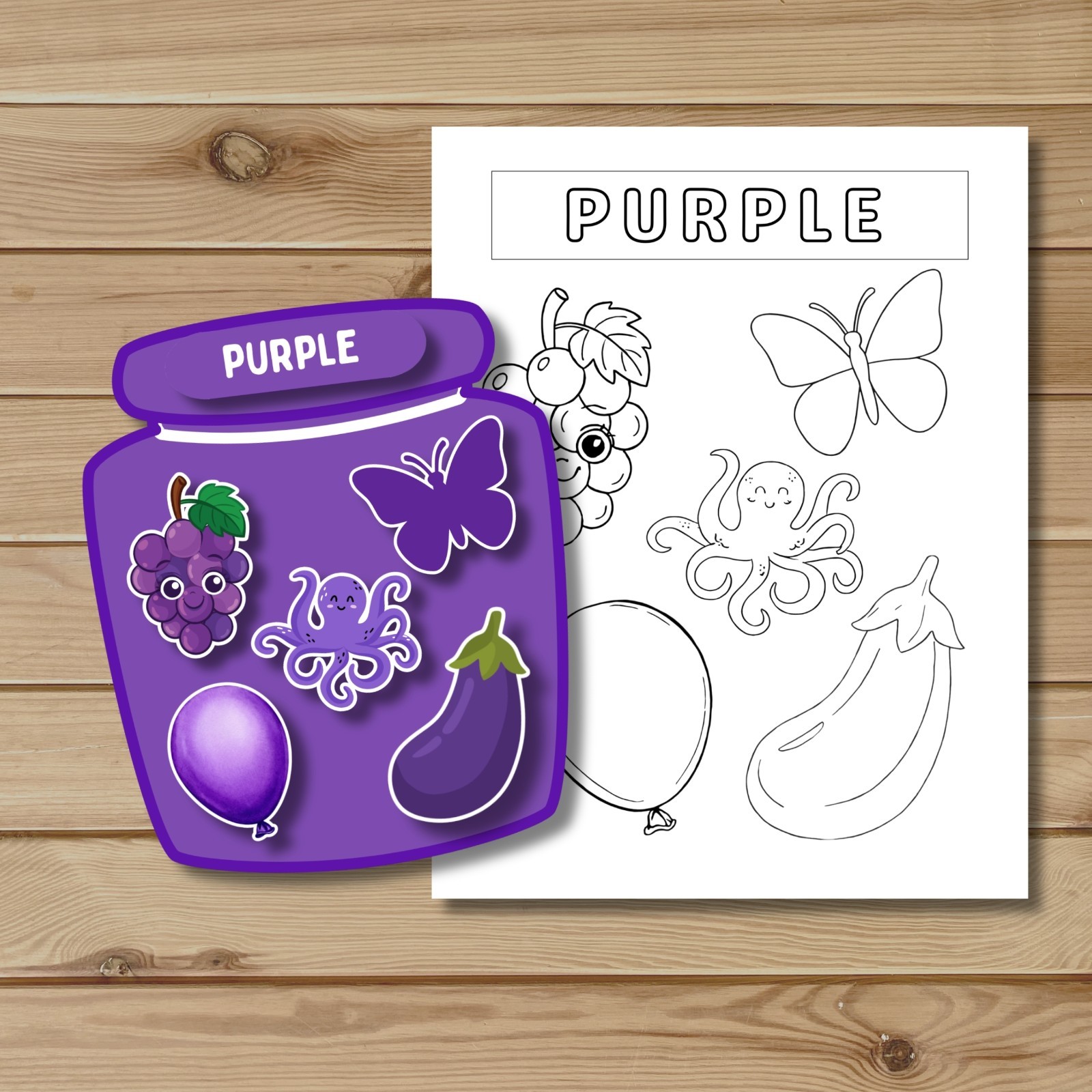 Color Sorting Printable Activity for Kids | Learning Game | Digital Download