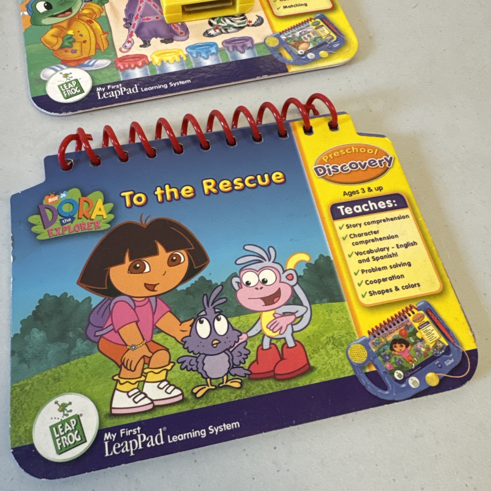 Lot of 4 My First LeapPad Books and Cartridges Dora – Pooh & More
