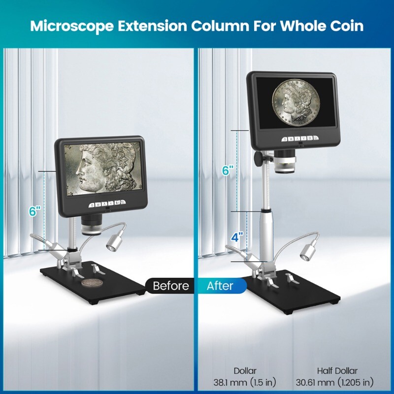7 Inch MicroscopeMagnification Photo Video 3D Effect Microscope