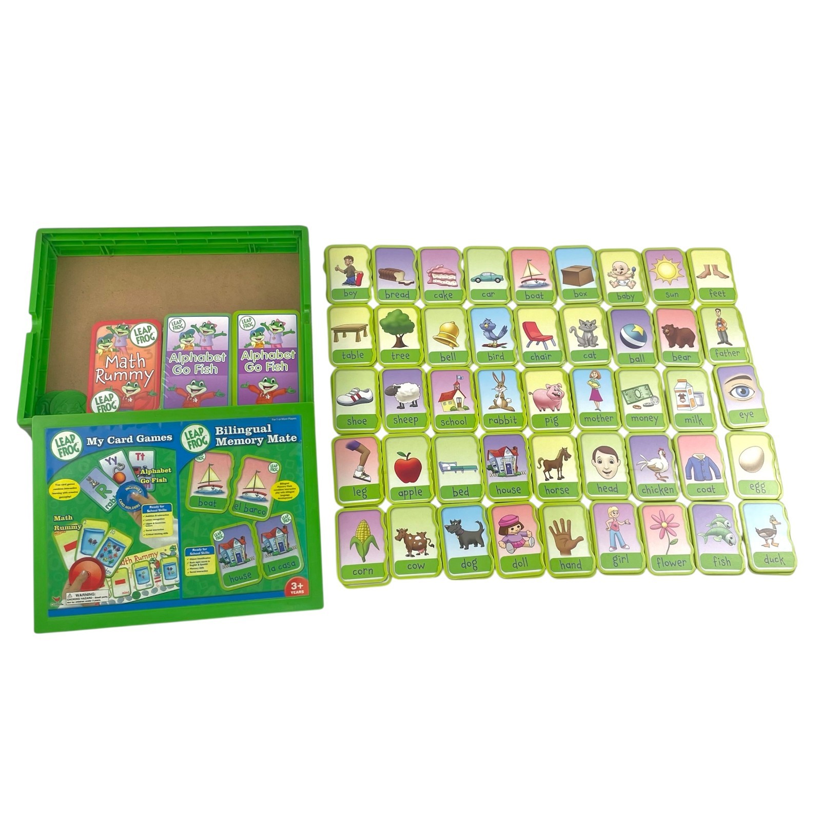 Leap Frog My Card Game Set Math Rummy Alphabet Go Fish Bilingual Memory Mate