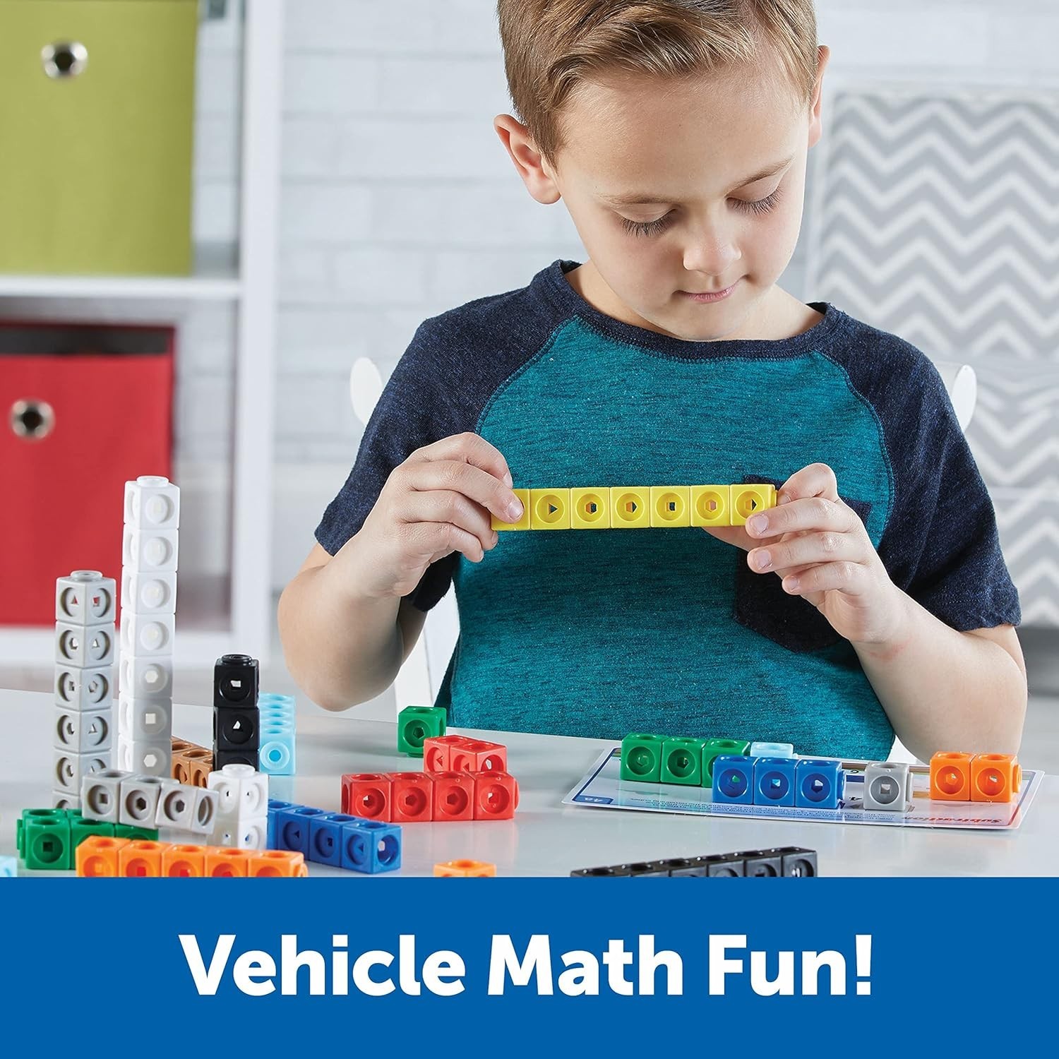 MathLink Cubes Kindergarten Activity Set with 100 Pieces and 15 Activity Cards