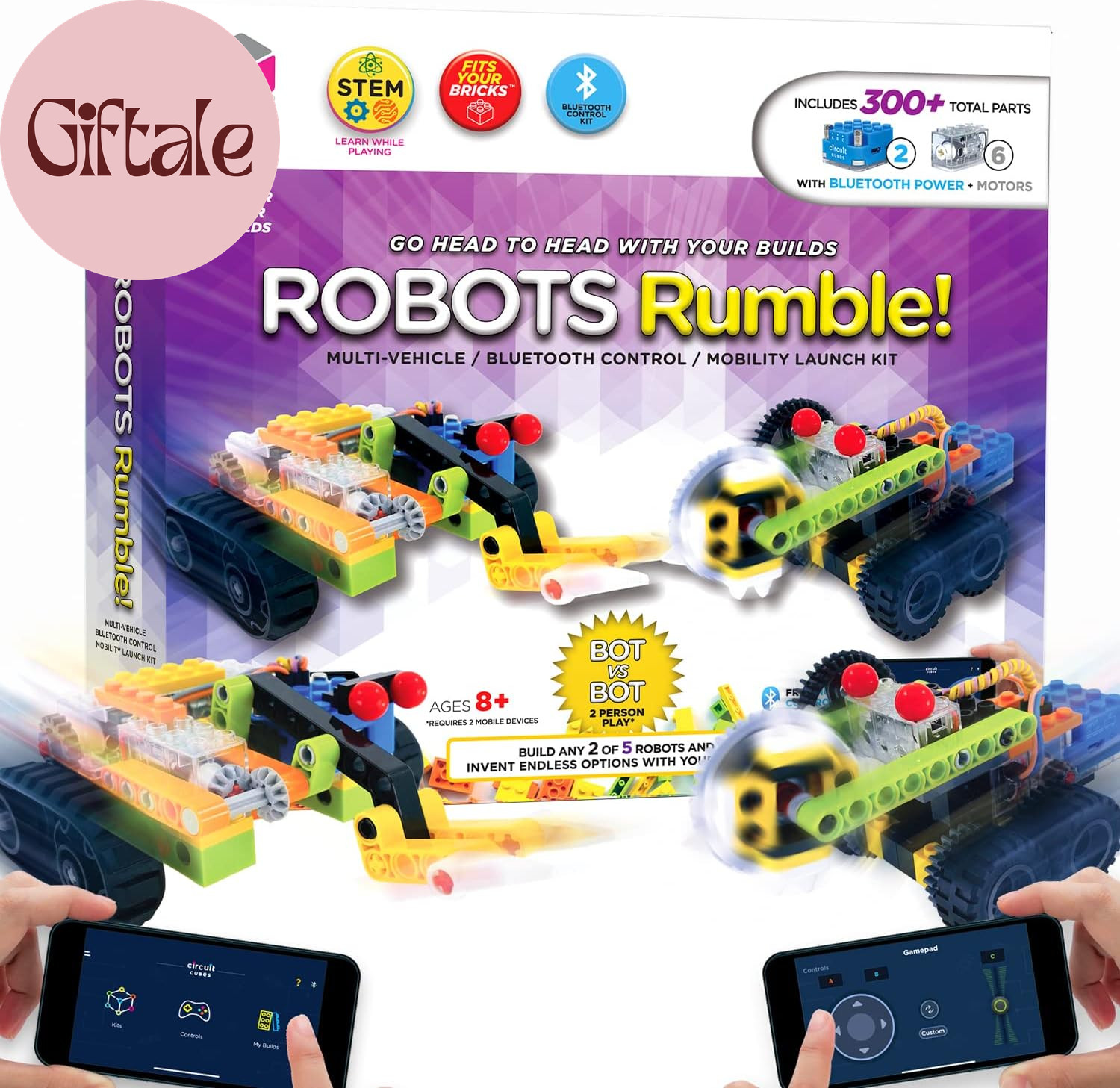 Robots Rumble Kit – 2 Player Remote Control Robotics Kit – STEM Learning Toy for