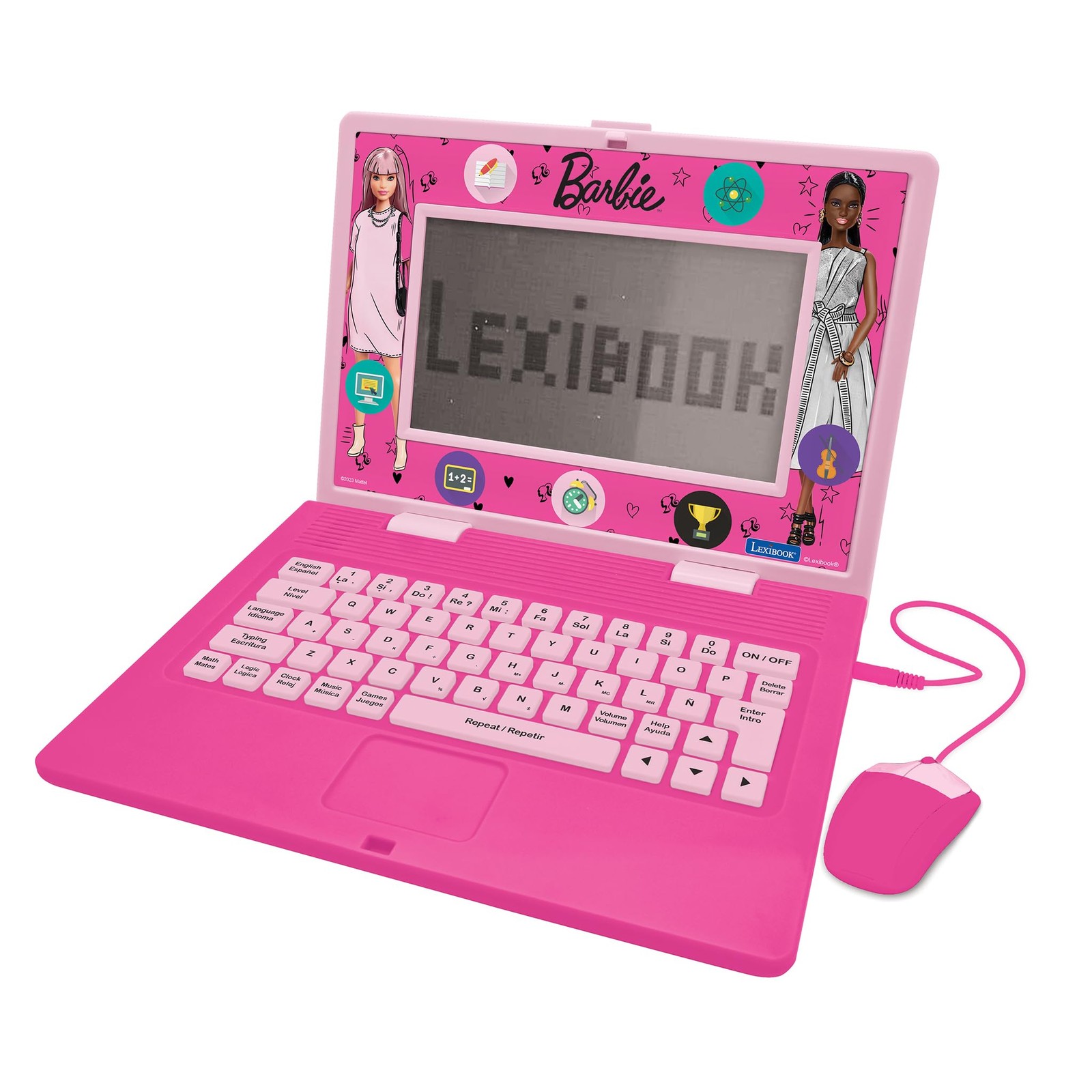 Lexibook, Barbie, Bilingual and Educational 7.1 x 9.5 x 0.1 inches, Pink