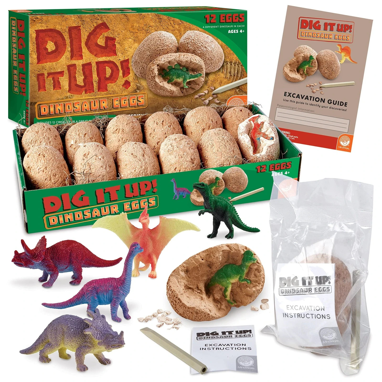 KIDS DINOSAUR EGGS EXCAVATION KIT EDUCATIONAL SCIENCE TOY GAME 11 EGGS NEW DIG
