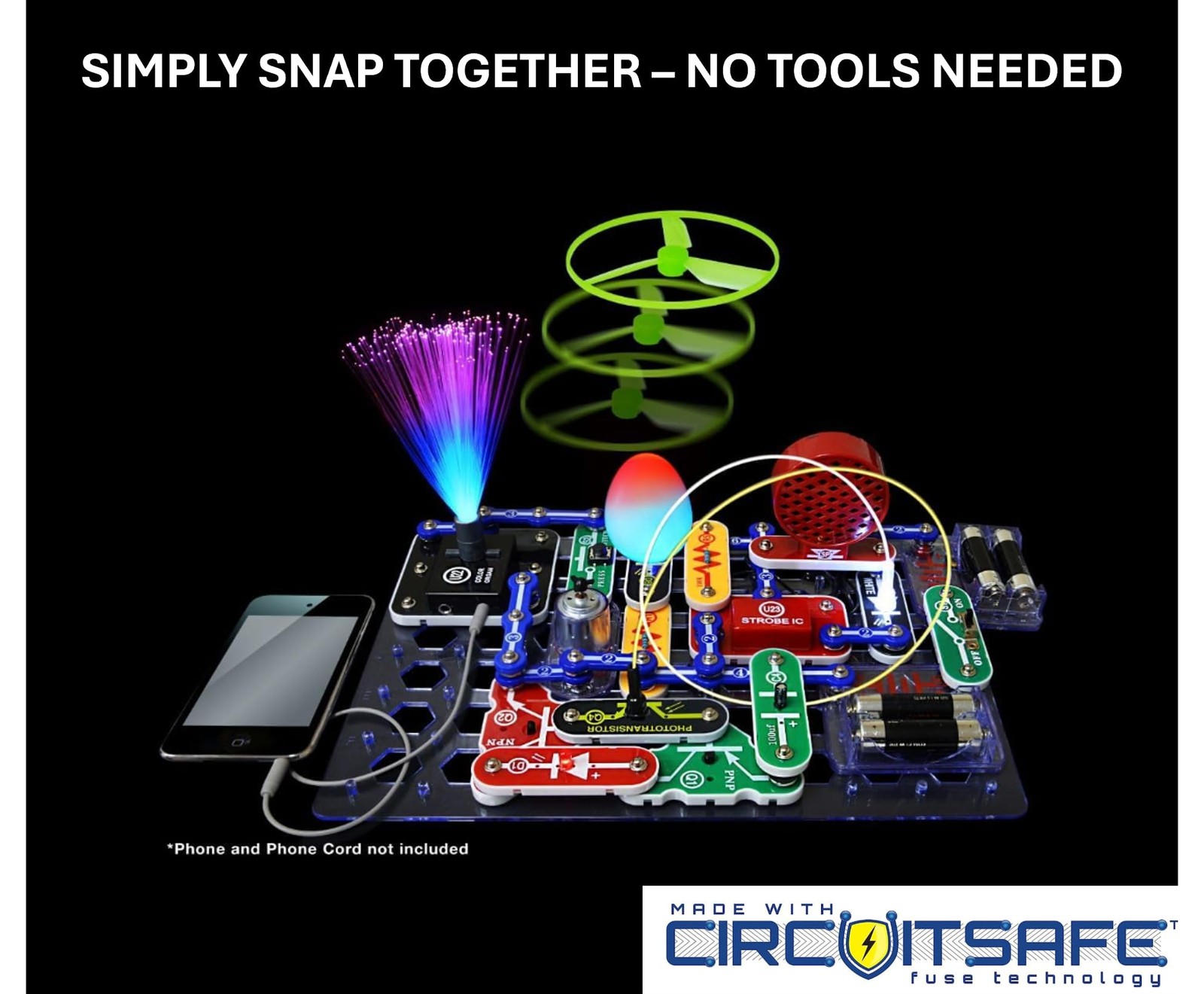 Snap Circuits Light Electronics STEM Kit for Kids 8+, 175+ Projects