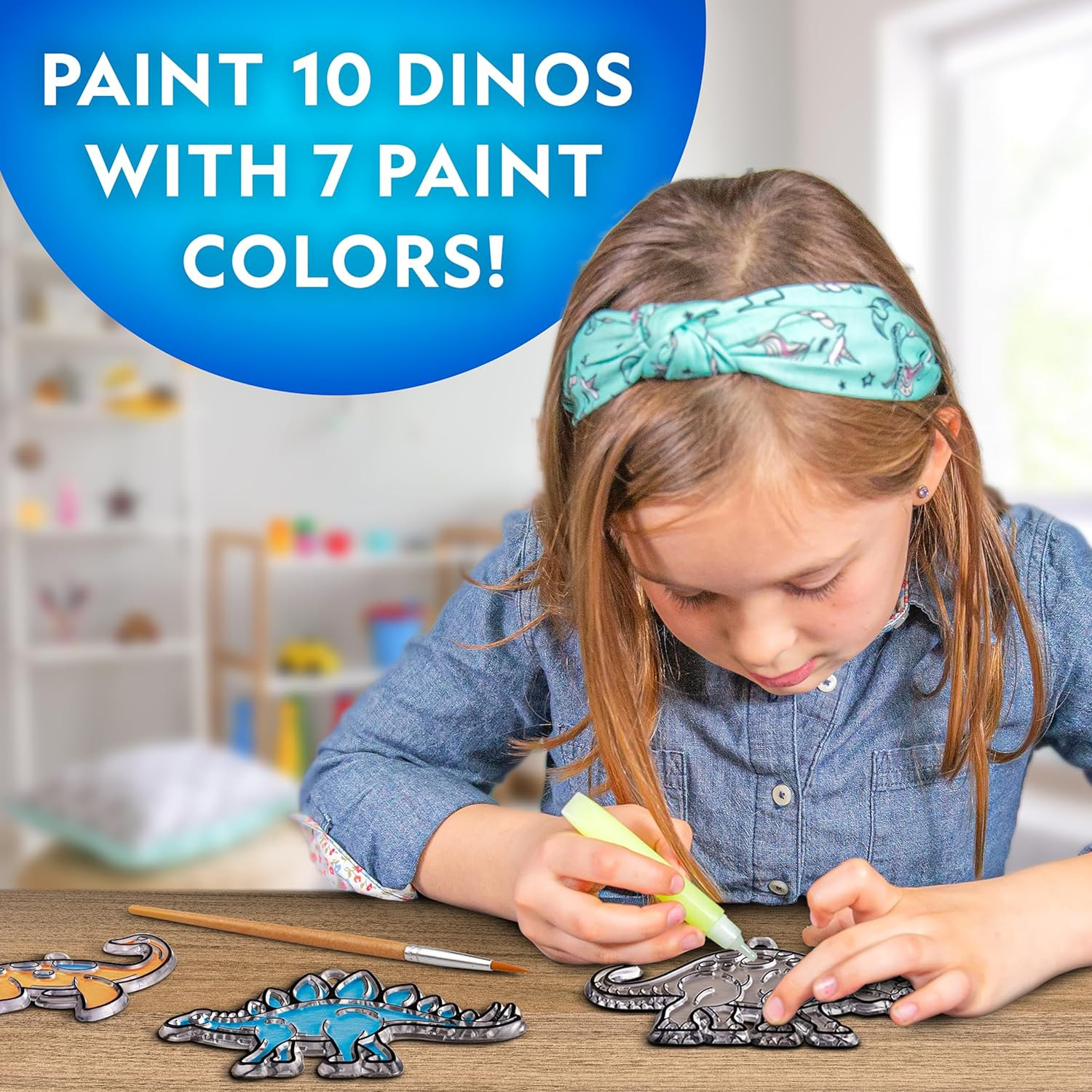 National Geographic Kids Stained Glass Kit – Glow in the Dark Dinosaur Toys, Kid