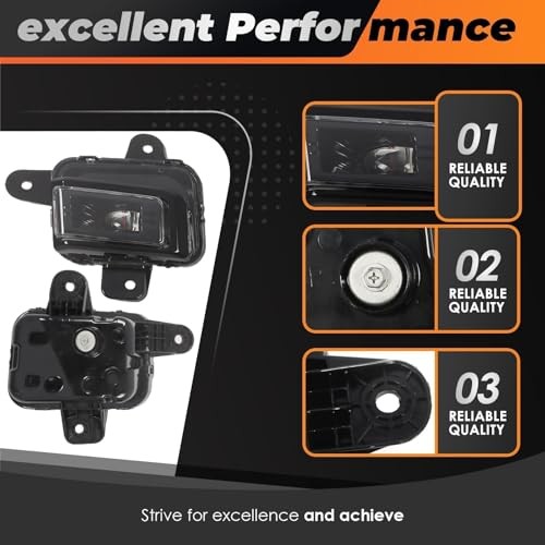Pair Fog Light Assembly Compatible with 2022 2023 2024 Sierra 1500 Front