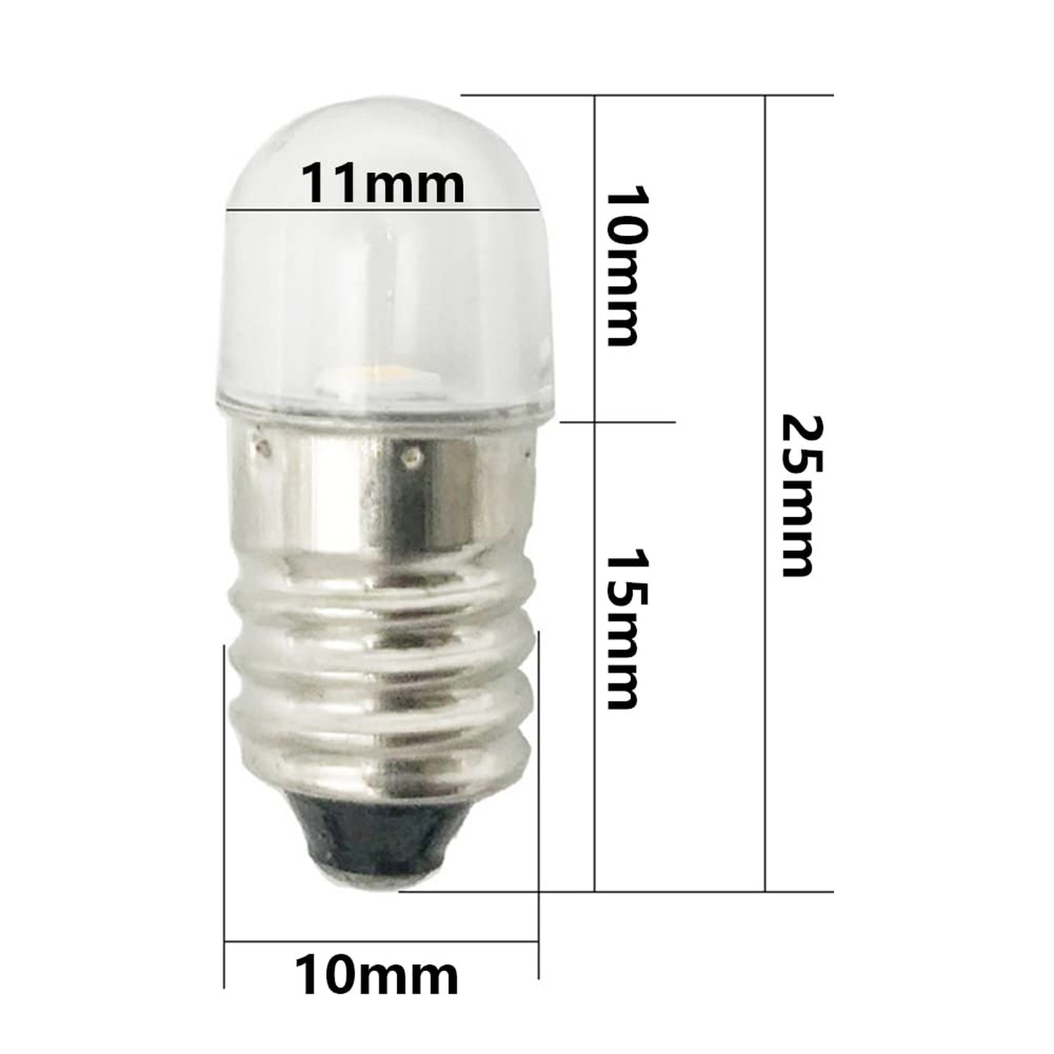 AC/DC E10 Bulbs, 10pcs 24 Volt Cold White E10 Replacement Bulbs Miniature Scr…