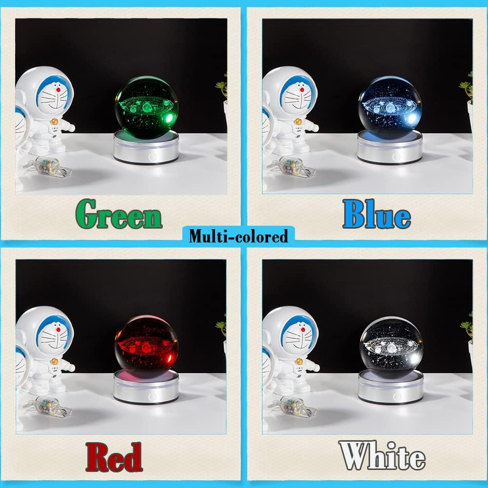 3D Solar System Crystal Ball Model Gift Space Astronomy Gift Planets Multicolor