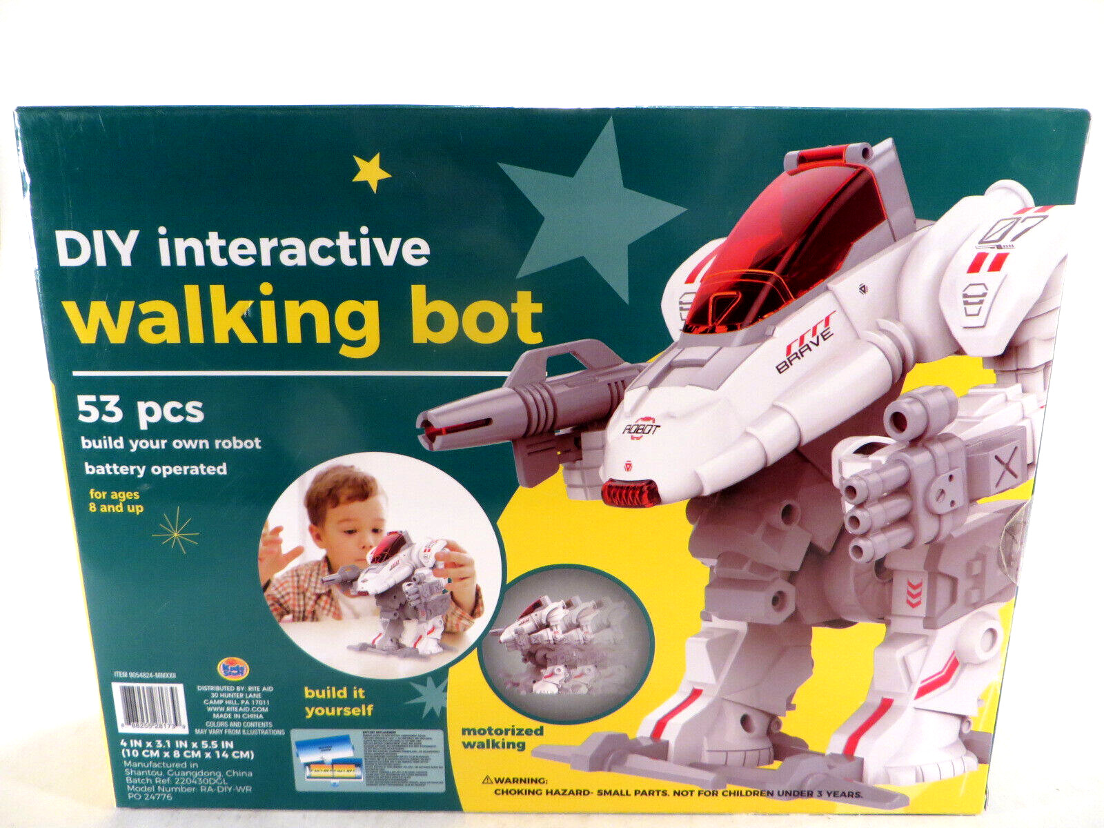 DIY Interactive Walking Bot 53 Piece Build Your Own Robot NIB