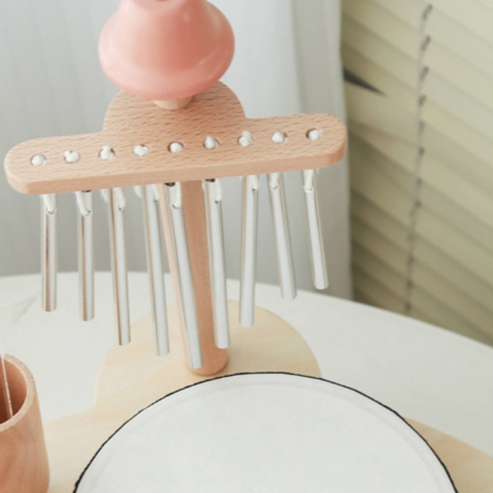 Wooden Musical Activity Stand Rounded Edges children’s Drum Stand Natural Wood
