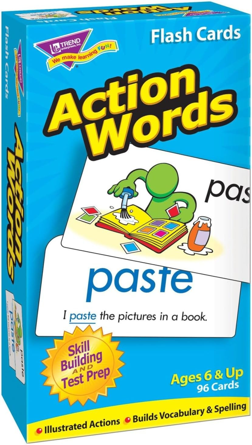 : Action Words Skill Drill Flash Cards, Great for Skill Building and Test Prep,