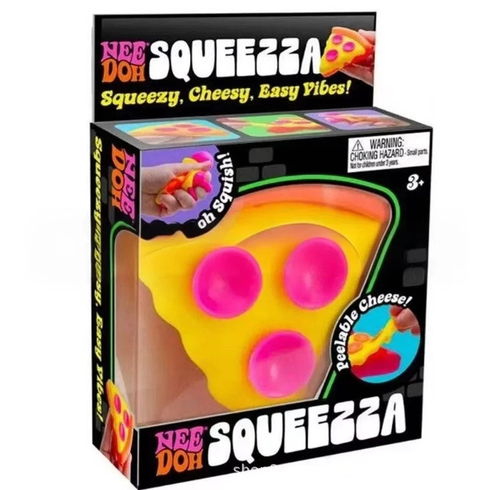 NeeDoh SQUEEZZA Pizza Slice Squishy Toy NEE DOH Squeeza Toy 100% AUTHENTIC USA