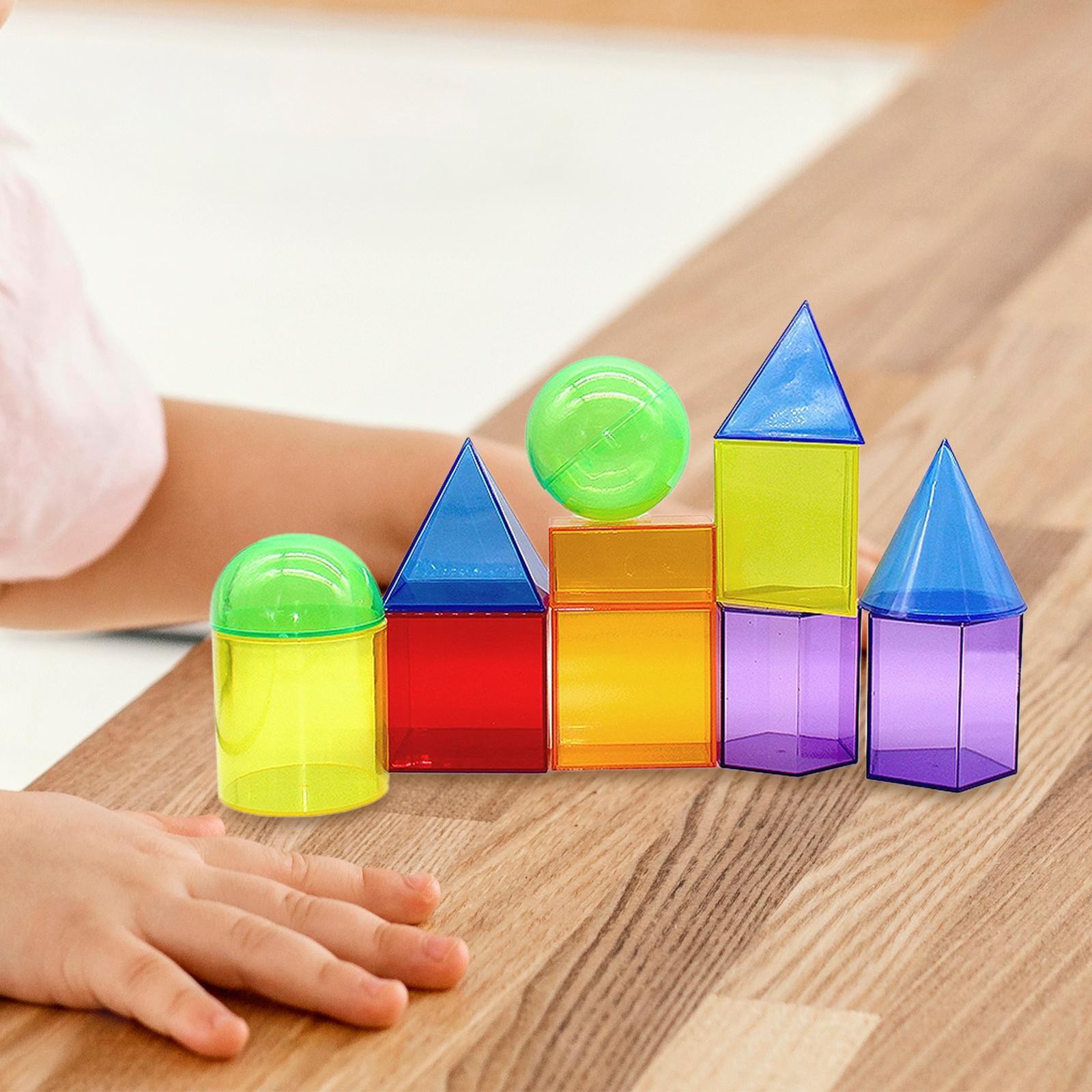 12x 3D Shapes Geometric Solids Colorful for Kindergarten Preschool Classroom