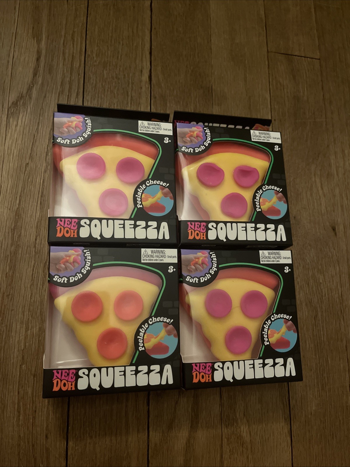 NeeDoh Squeezza Pizza Slice Squishy Toy Nee Doh Squeeza Lot Of 4