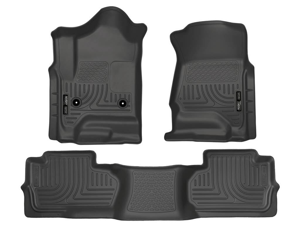 Husky Weatherbeater Front Floor Mats for 2014-2019 Silverado Sierra Black