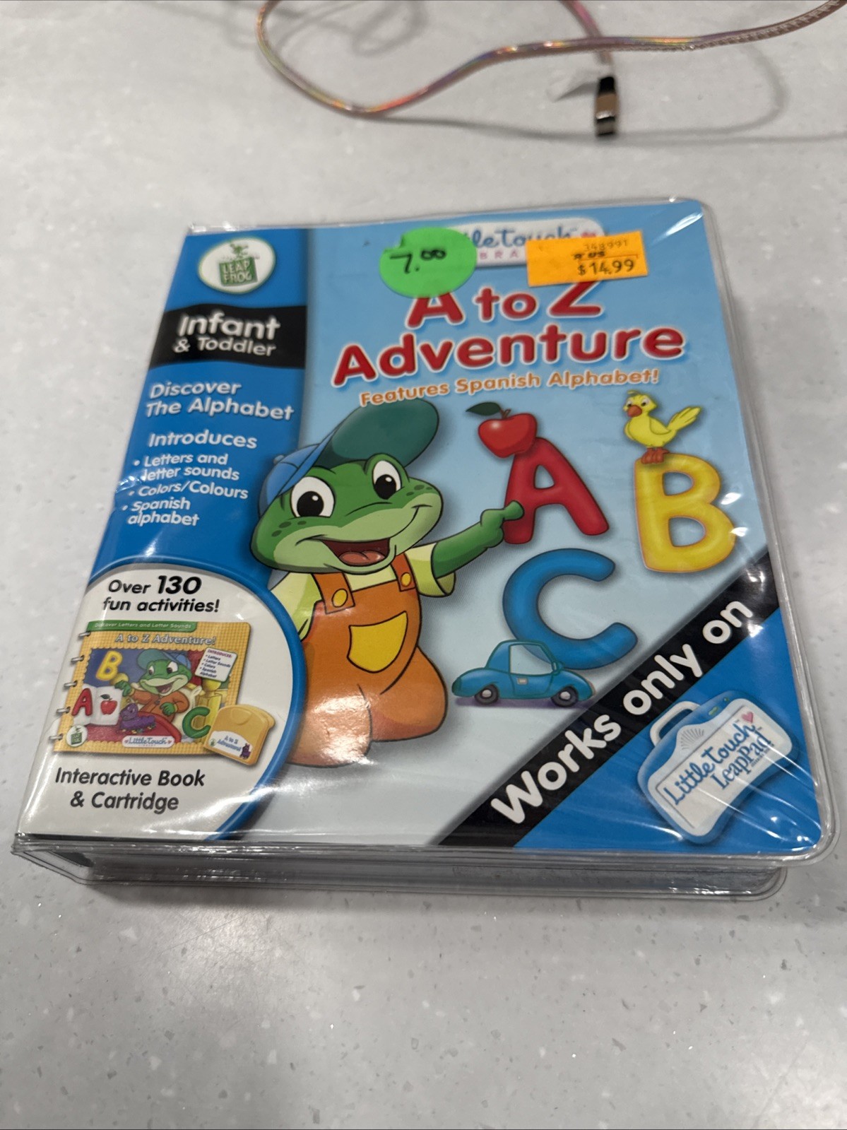 LEAP FROG Baby Little Touch Leap Pad A to Z Adventure Book + Cartridge Preschool