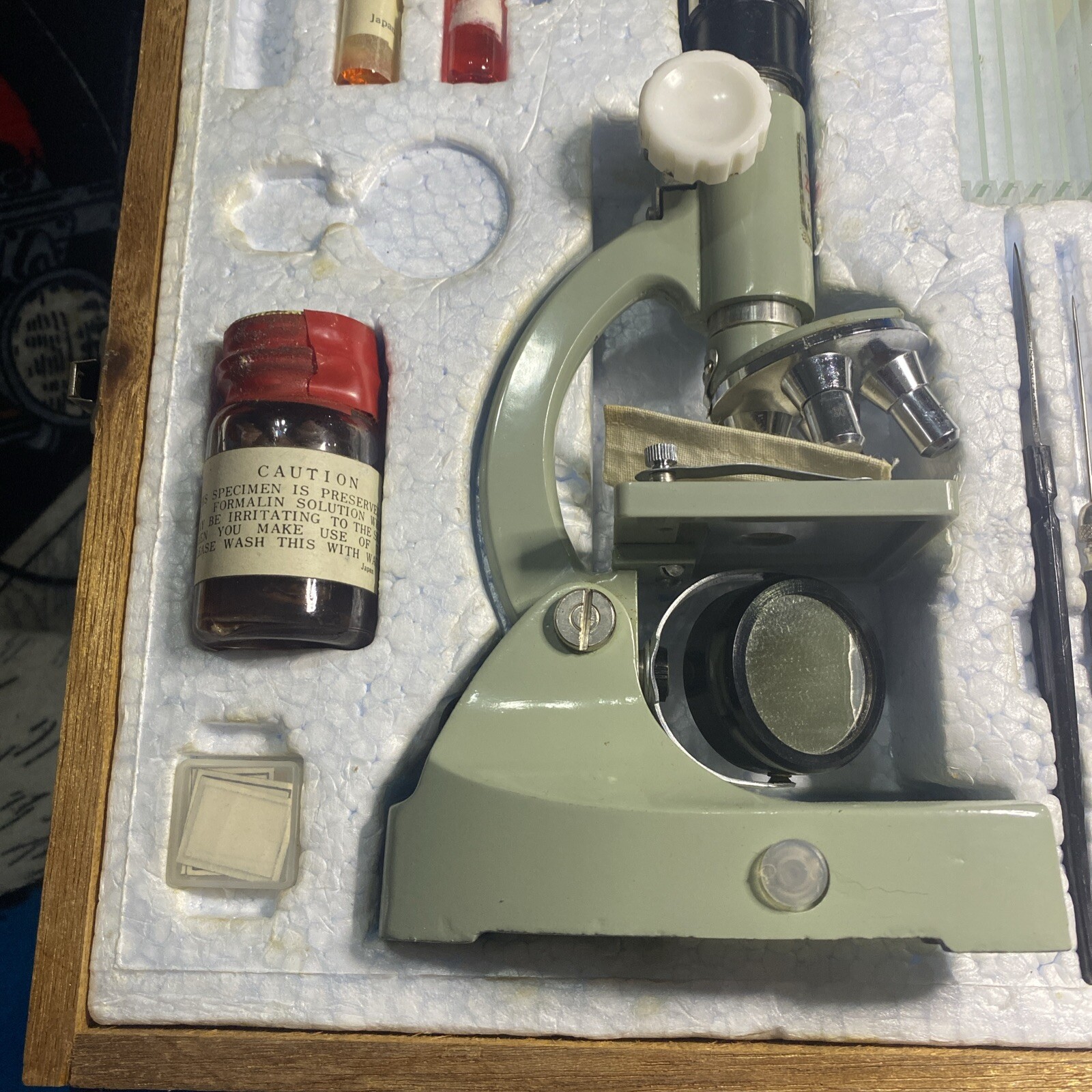 Vintage Tasco 750XKZ Deluxe Zoom Microscope Kit 50x-750x with Box Craw Almost Co