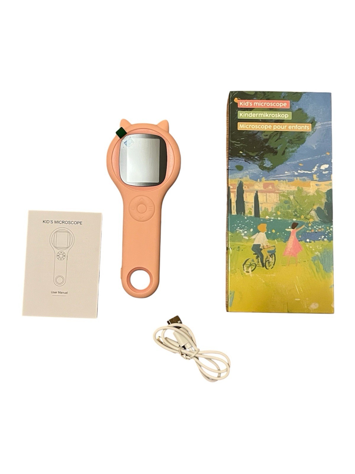 Microscope for Kids – Portable Handheld Magnifying Glass Digital Microscope