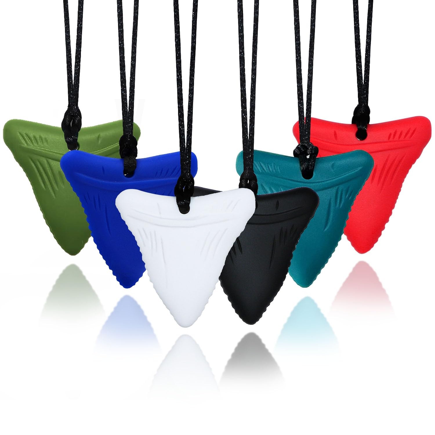 6PCS Chew Necklaces Sensory Toys Silicone Teething Autism ADHD Fidget for Kids A