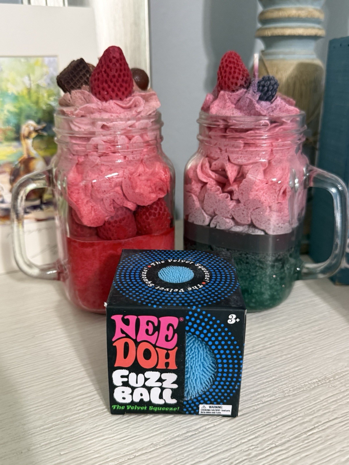 NEW Blue Needoh FUZZ BALL Nee Doh Squishy Fuzzball AUTHENTIC US Squeeze Squish
