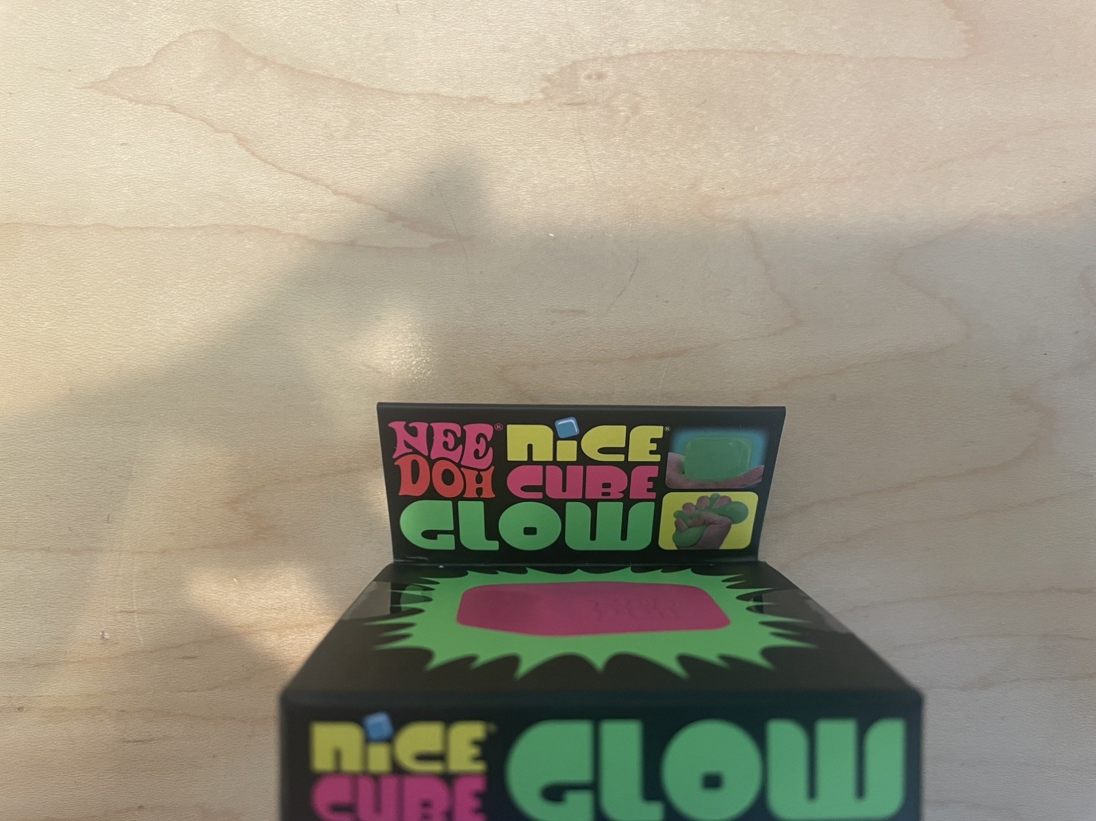 NeeDoh Nice Cube GLOW Super Solid Squish Squeeze Toy BLUE!