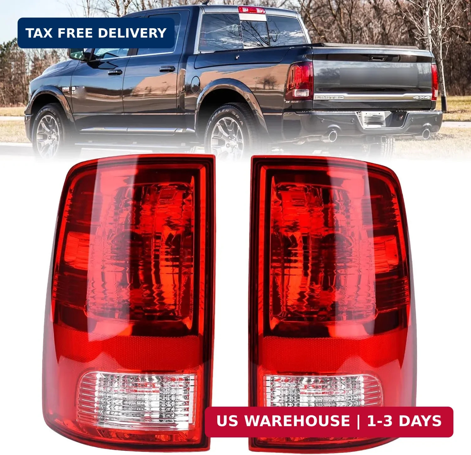 Tail Light Halogen Type Compatible With 2009-2018 Dodge Ram 1500 2500 3500 NON-L