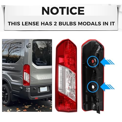 HECASA Pair Tail Light Compatible with 2015-2024 Ford Transit 150 250 350 350HD