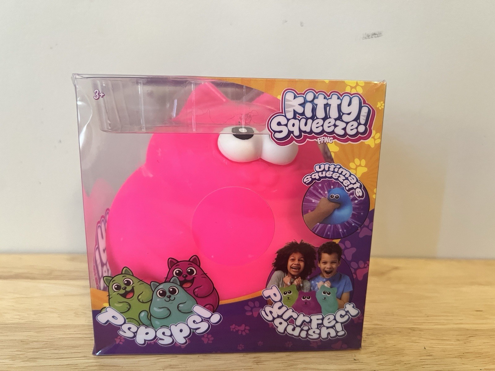 Kitty Squeeze! Pink Tactile Squeeze Squish Toy Ages 3-4 Years