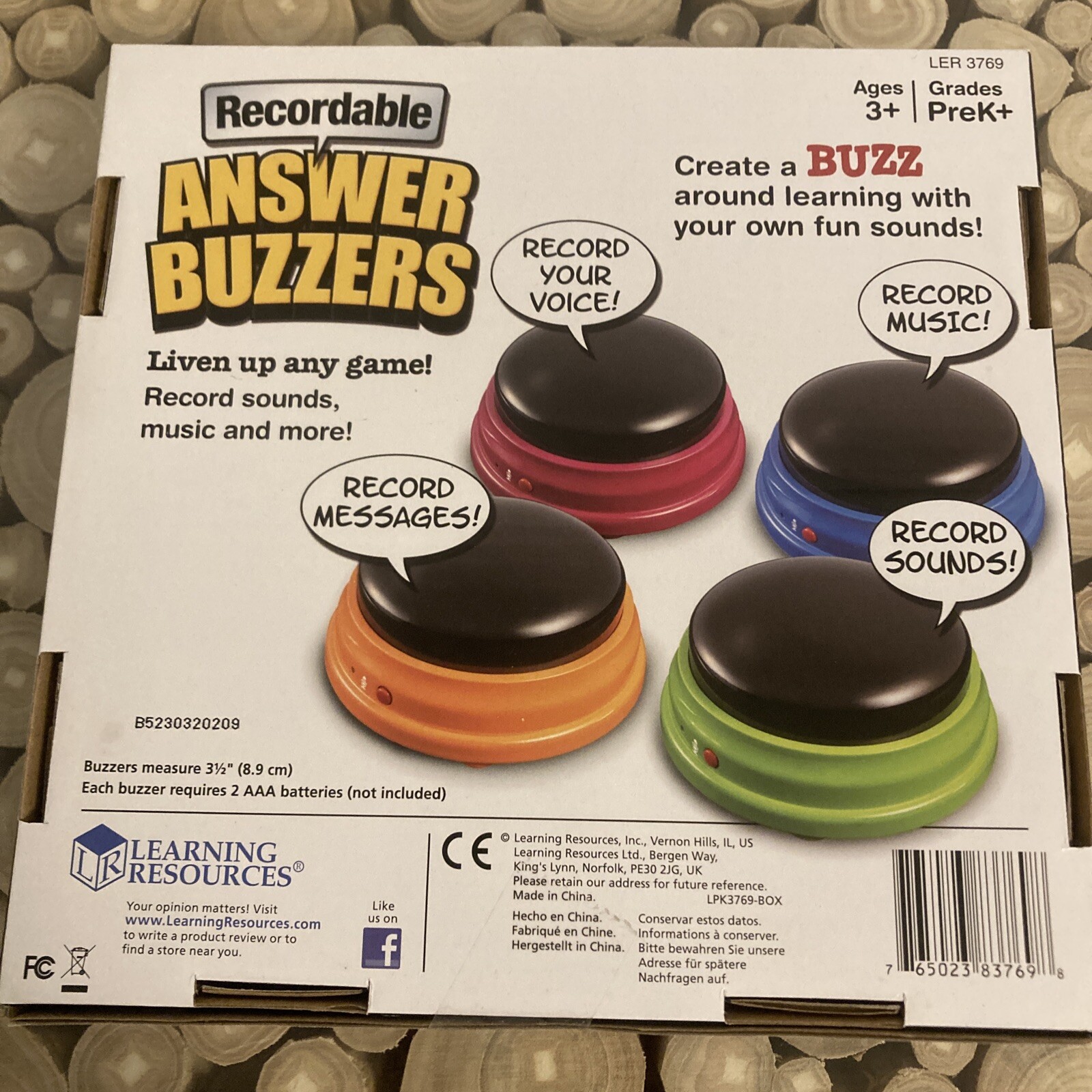Learning Resources Answer Buzzers – Set of 4, Ages 3+ Assorted Colored Buzzers