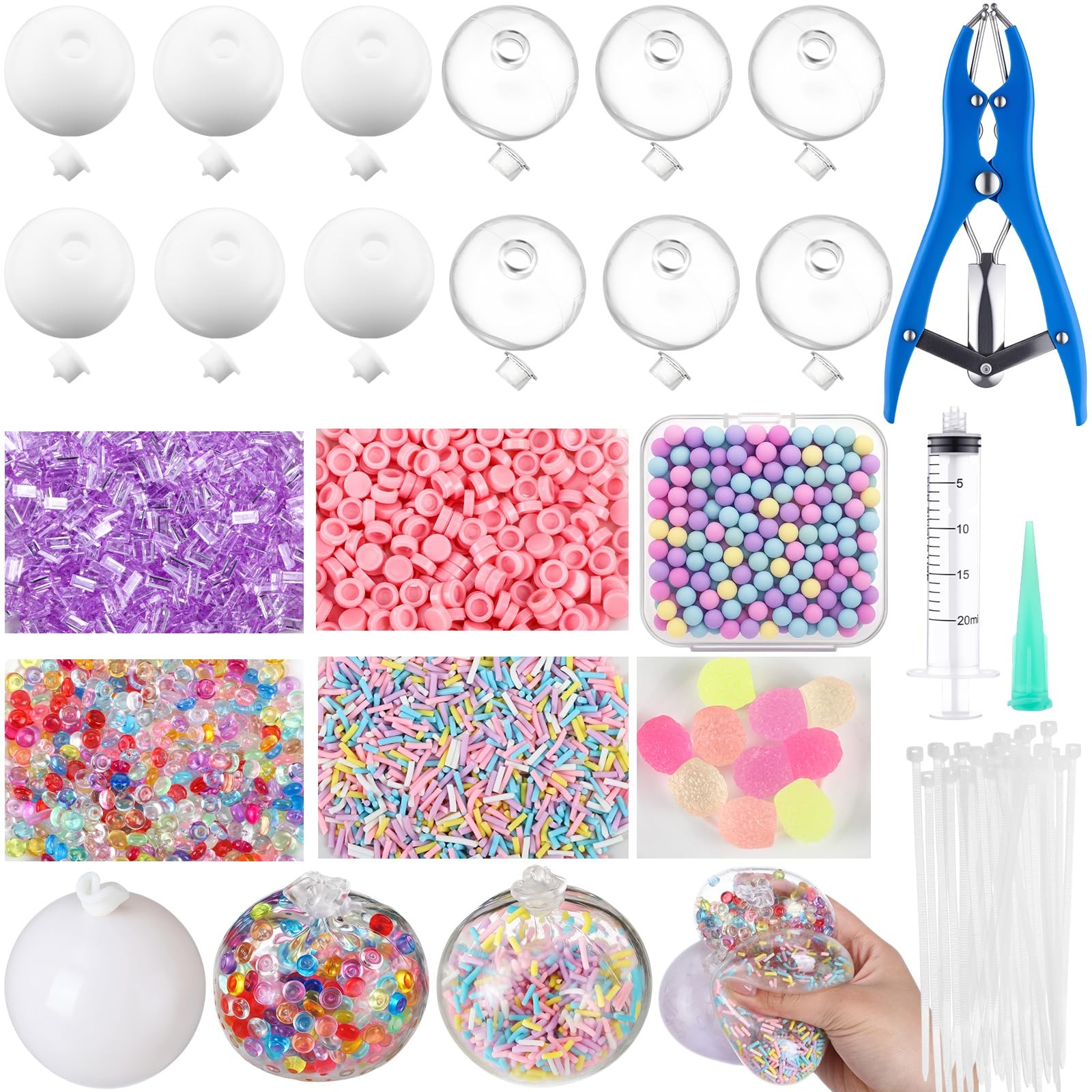 Simgoing 12 Sets Diy Stress Ball Making Kit Milky Blank Stress Ball Diy Kit 12
