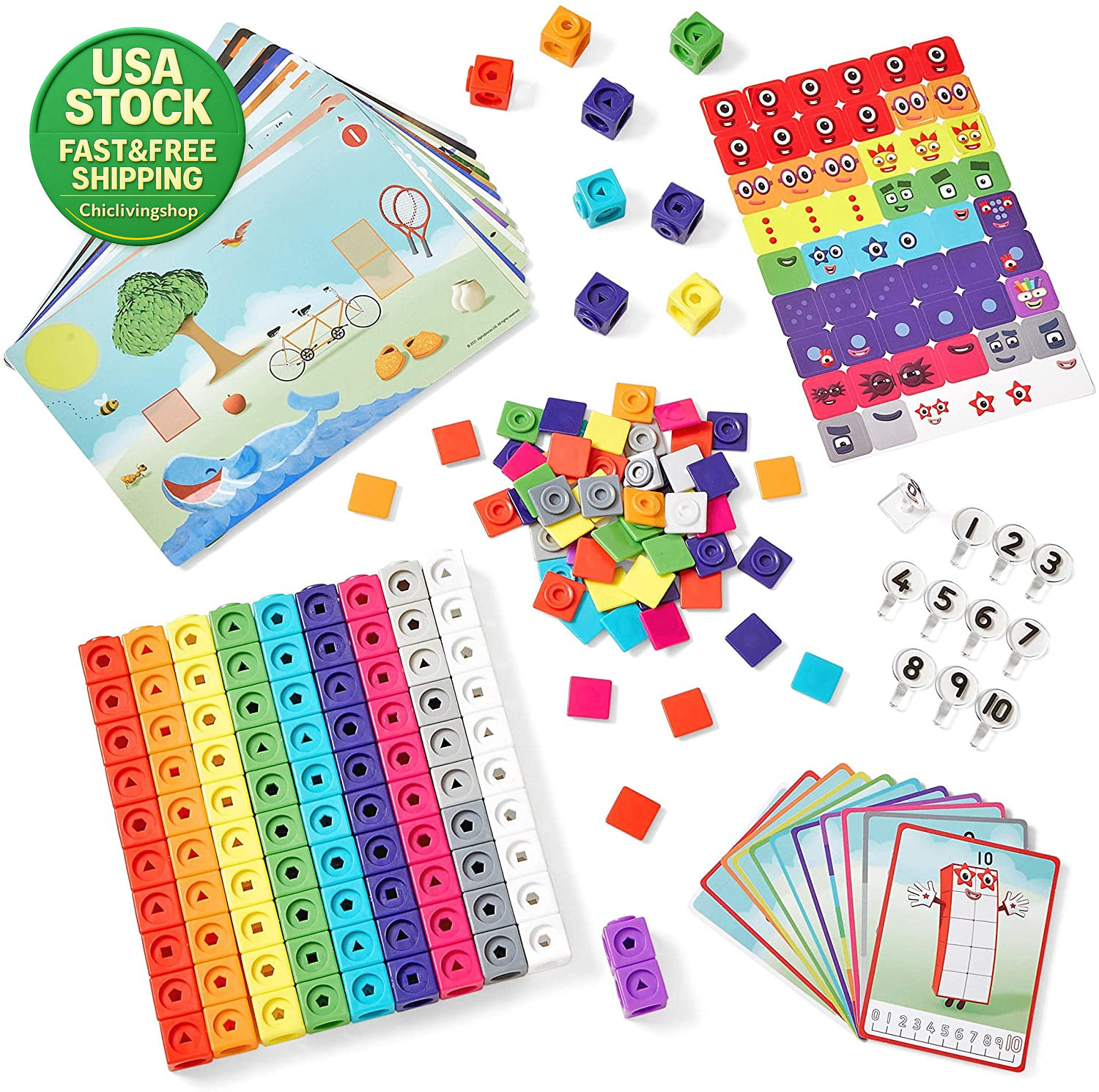 Mathlink Cubes Numberblocks Activity Set 30 Preschool Learning Counting Blocks