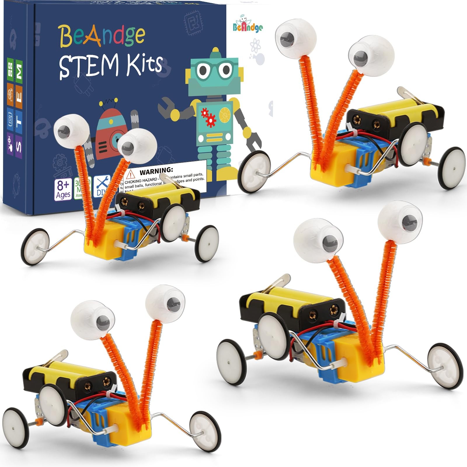 4 Set STEM Robot Kit for Kids 8-12 1st 2nd 3rd Grade Electronics Building Craft