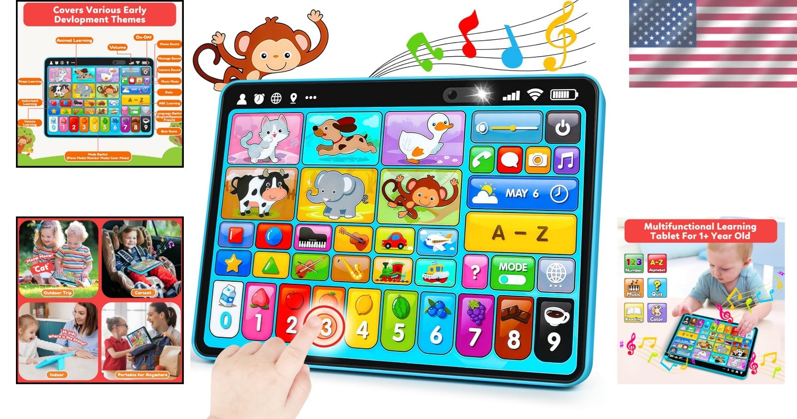 Interactive Montessori Learning Tablet – Music, Sound & Speech Therapy Fun