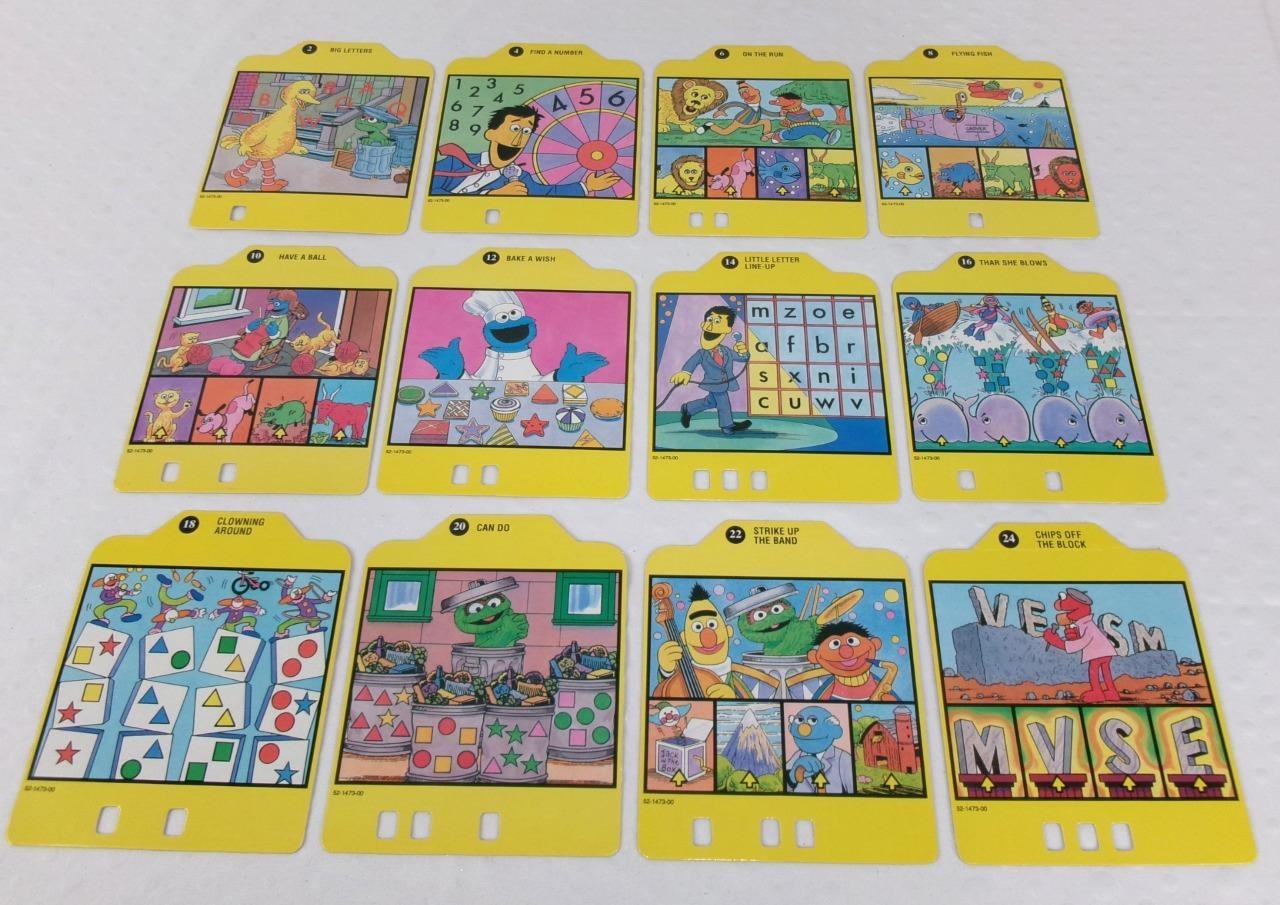 VTech 1992 Sesame Street Big Bird’s First Talking Computer + 20 Cards RARE Works