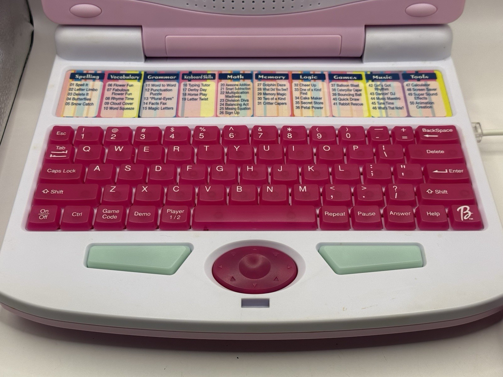 Barbie B-Book Learning Laptop Oregon Scientific 2002 w/Manual Mouse Pad TESTED