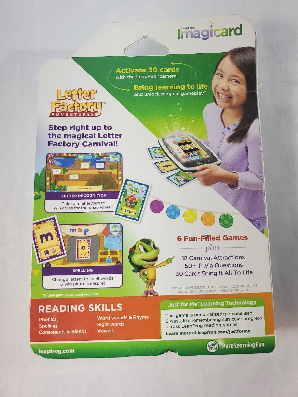 NEW LeapFrog Imagicard Letter Factory Adventures READING Learning Game LeapPad
