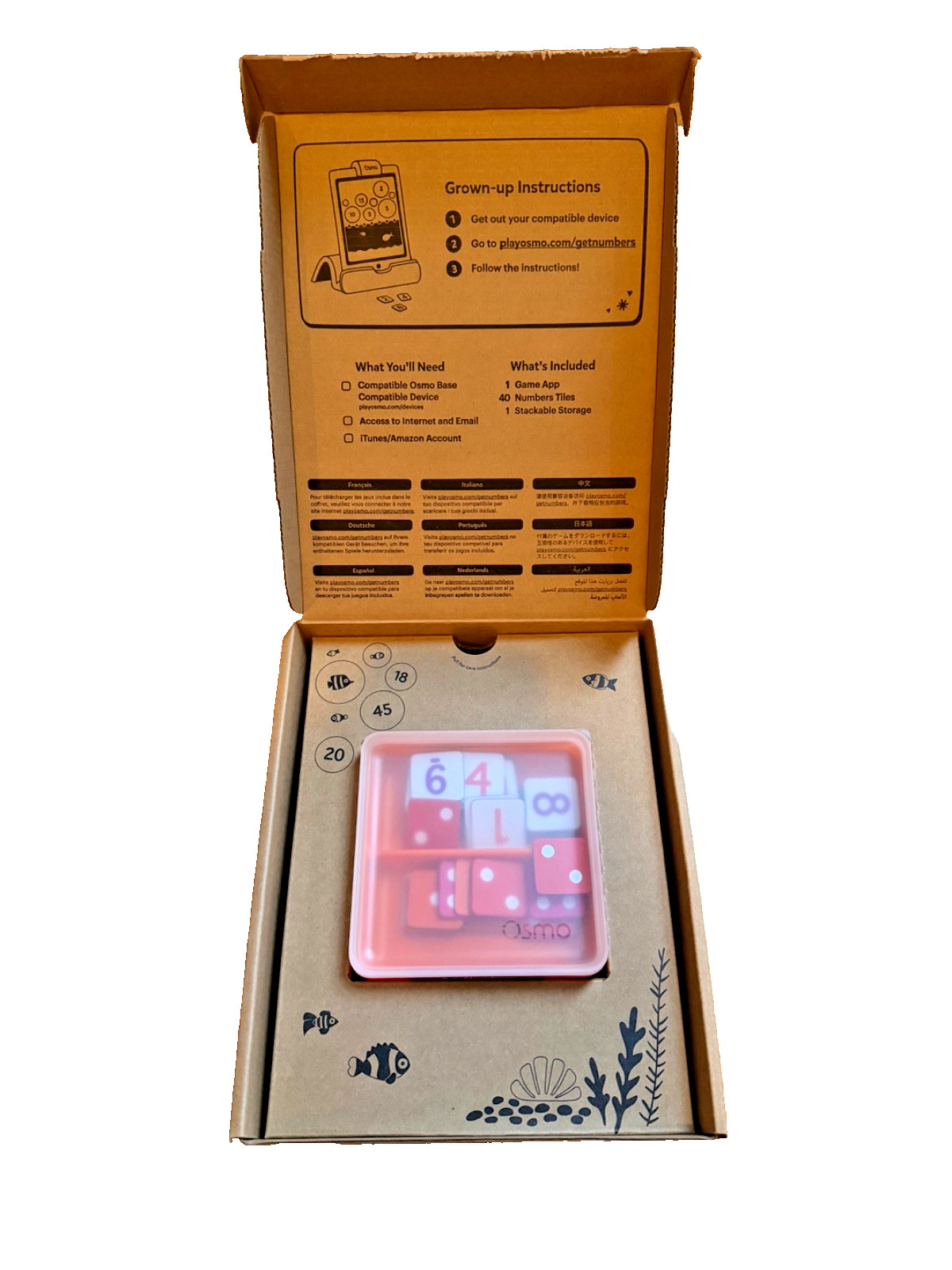 NEW Osmo Math Numbers Tiles in Stackable Storage Container
