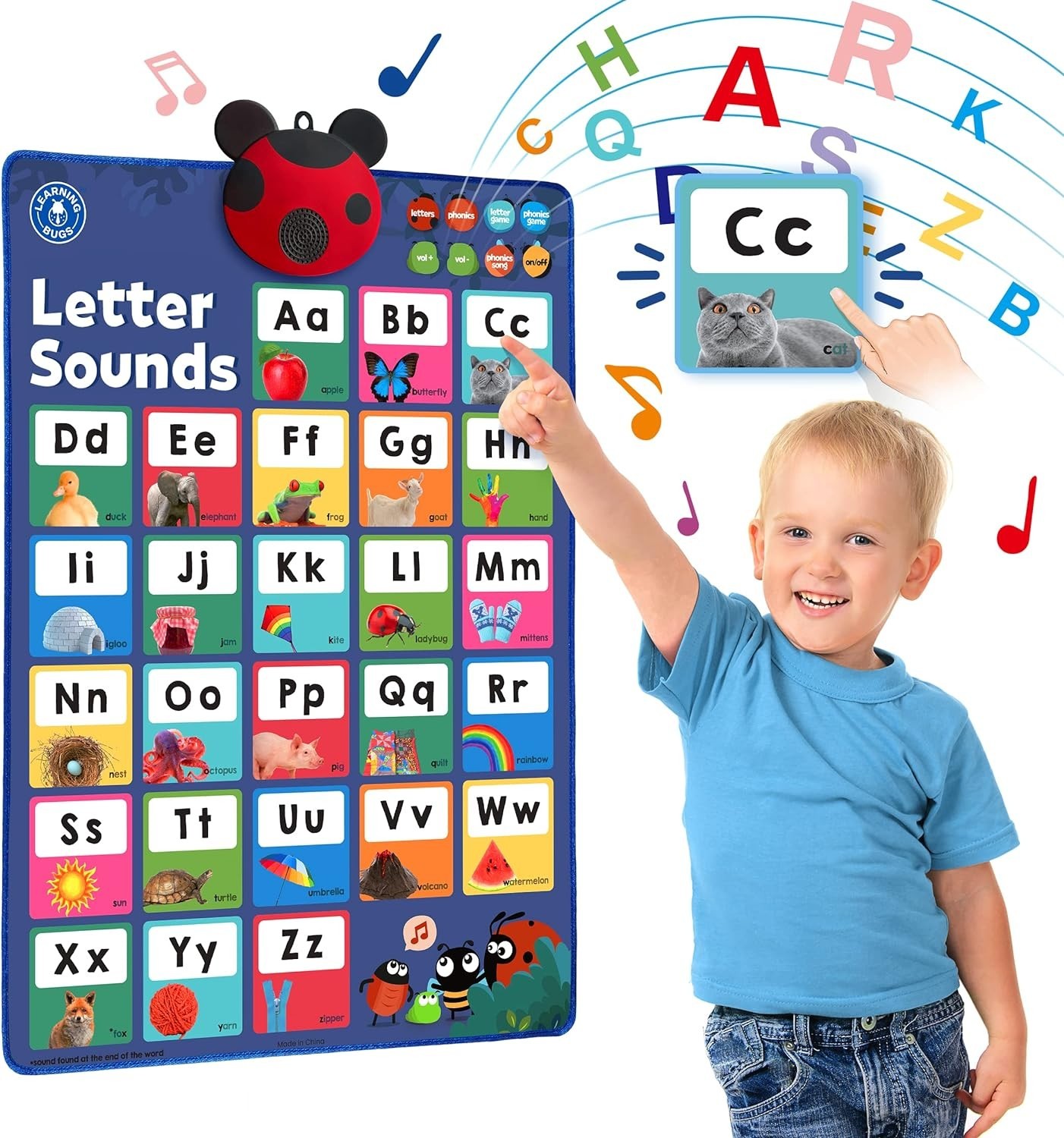 Screen-Free Interactive Letters Sounds Poster for Kindergarten Learning Fun
