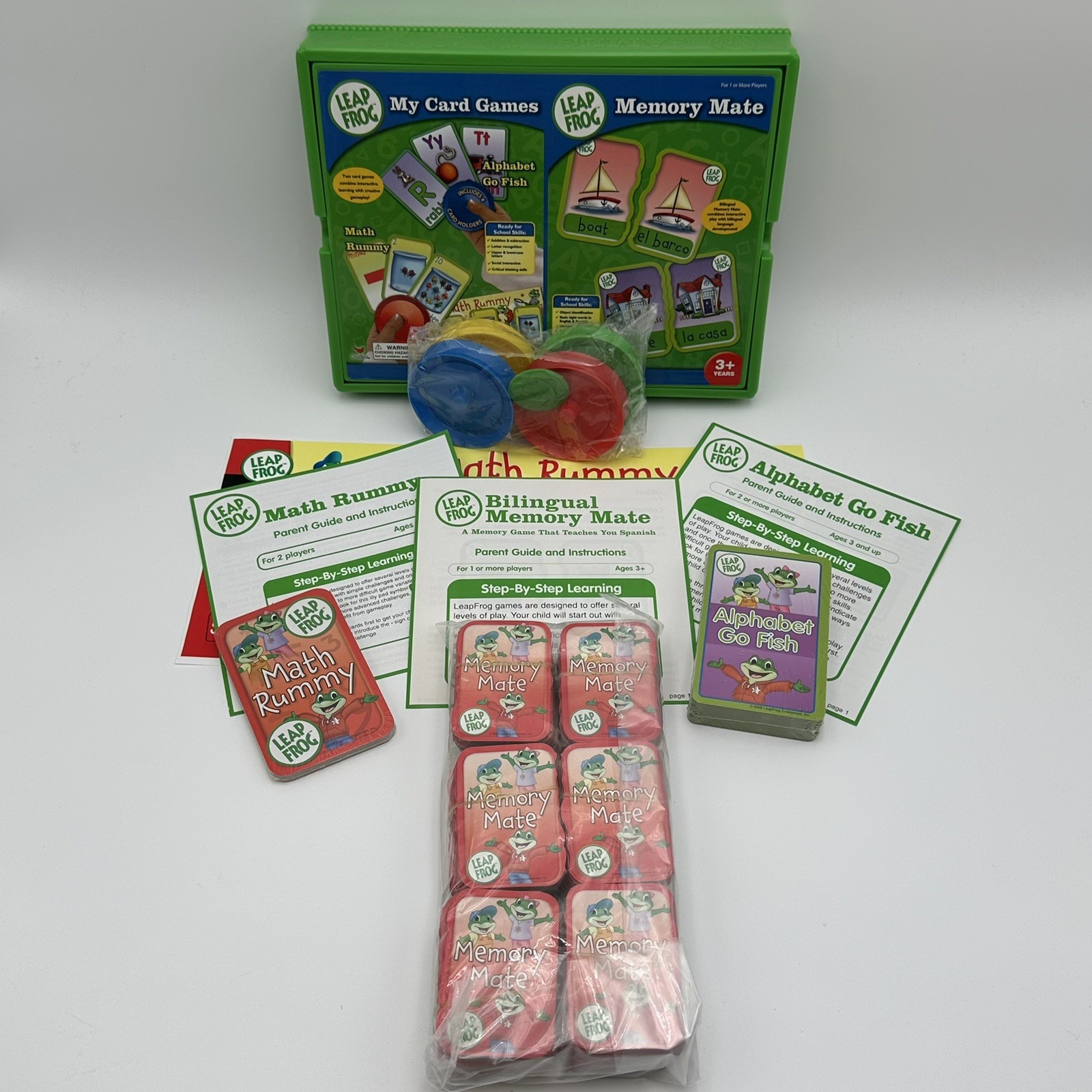 Leap Frog My Card Games Bilingual Memory Mate Hard Plastic Storage Case NEW