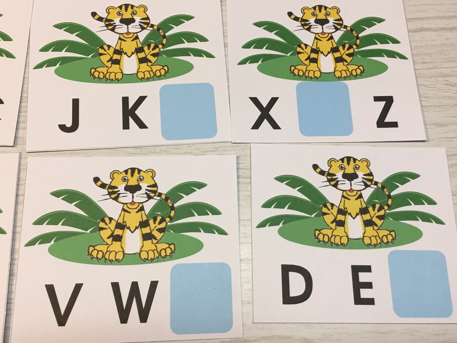 Tiger – Missing Letter Alphabets -Laminated Activity Set – Teaching Supplies