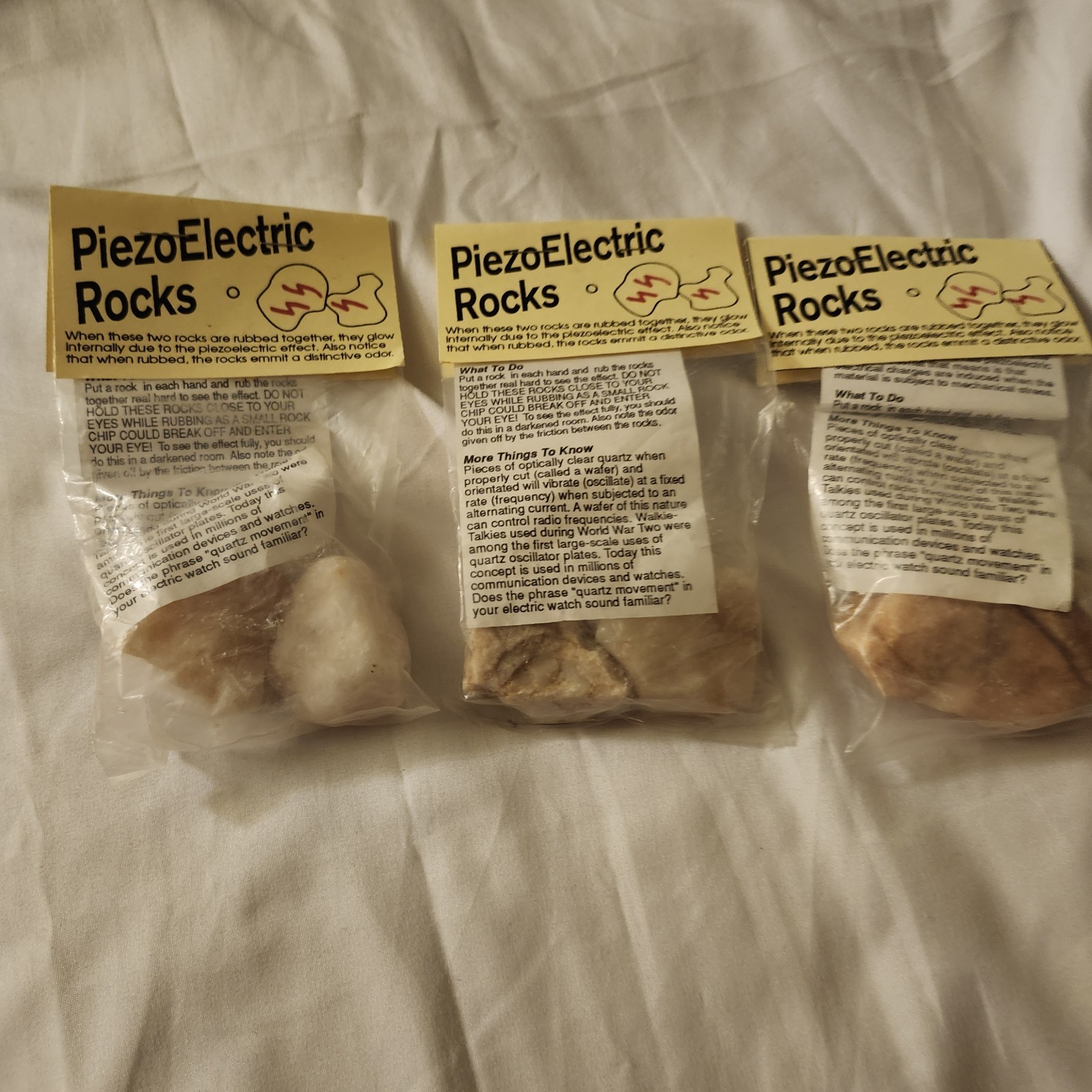 Lot of 3 Explore PiezoElectric Quartz Rocks Copernicus STEM Science