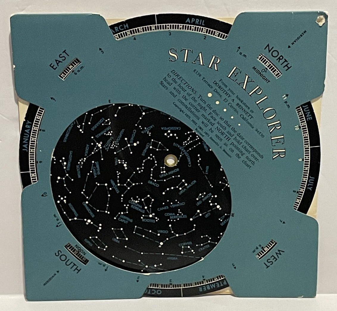 Vintage 1973 Star Explorer Planisphere Rotating Star Chart Dorothy A Bennett