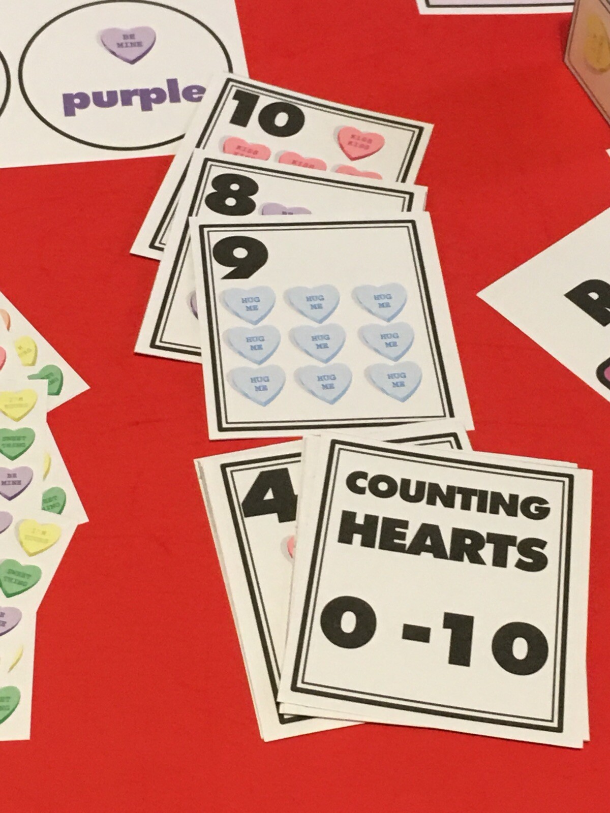 Counting Valentine Hearts 0-10 (Student Deck) Learning – Pre school