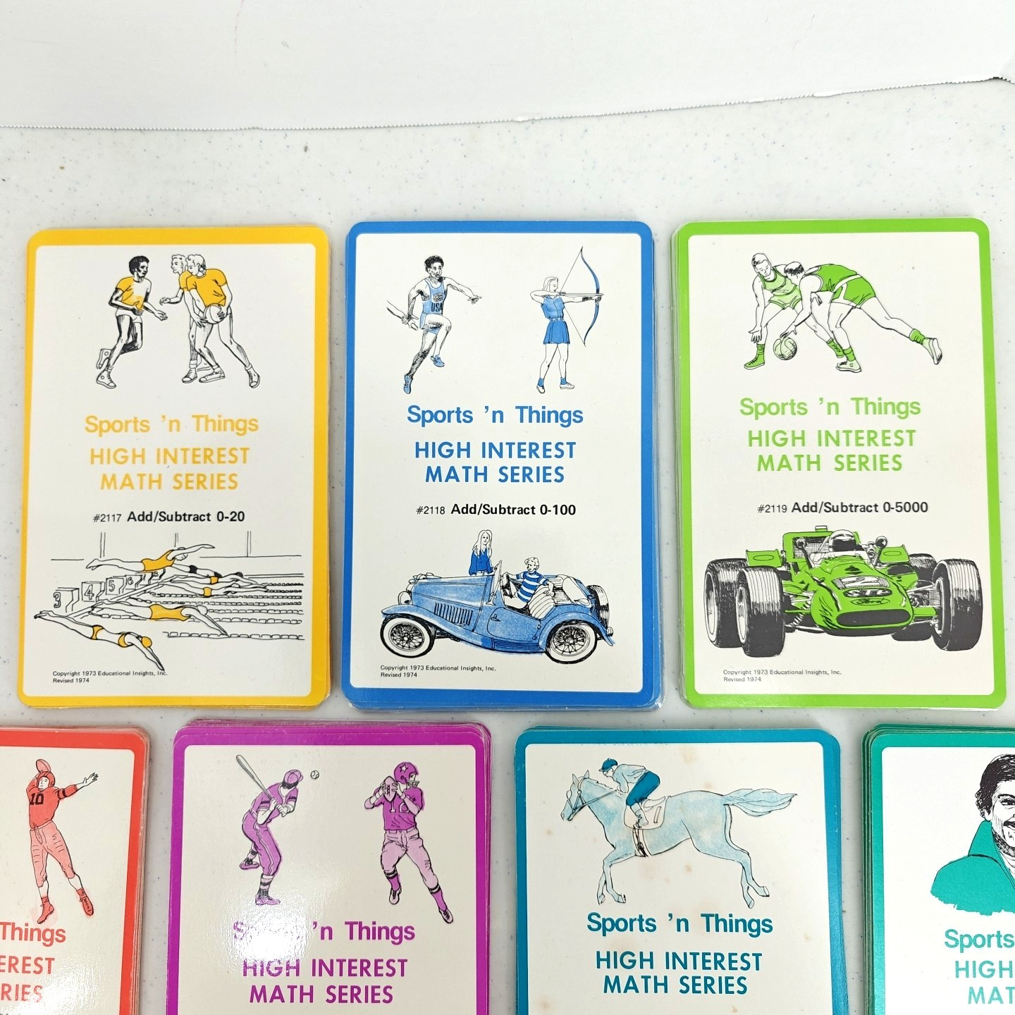 VTG 1974 Sports ‘n Things High Interest Math Series Game Flash Cards Home School