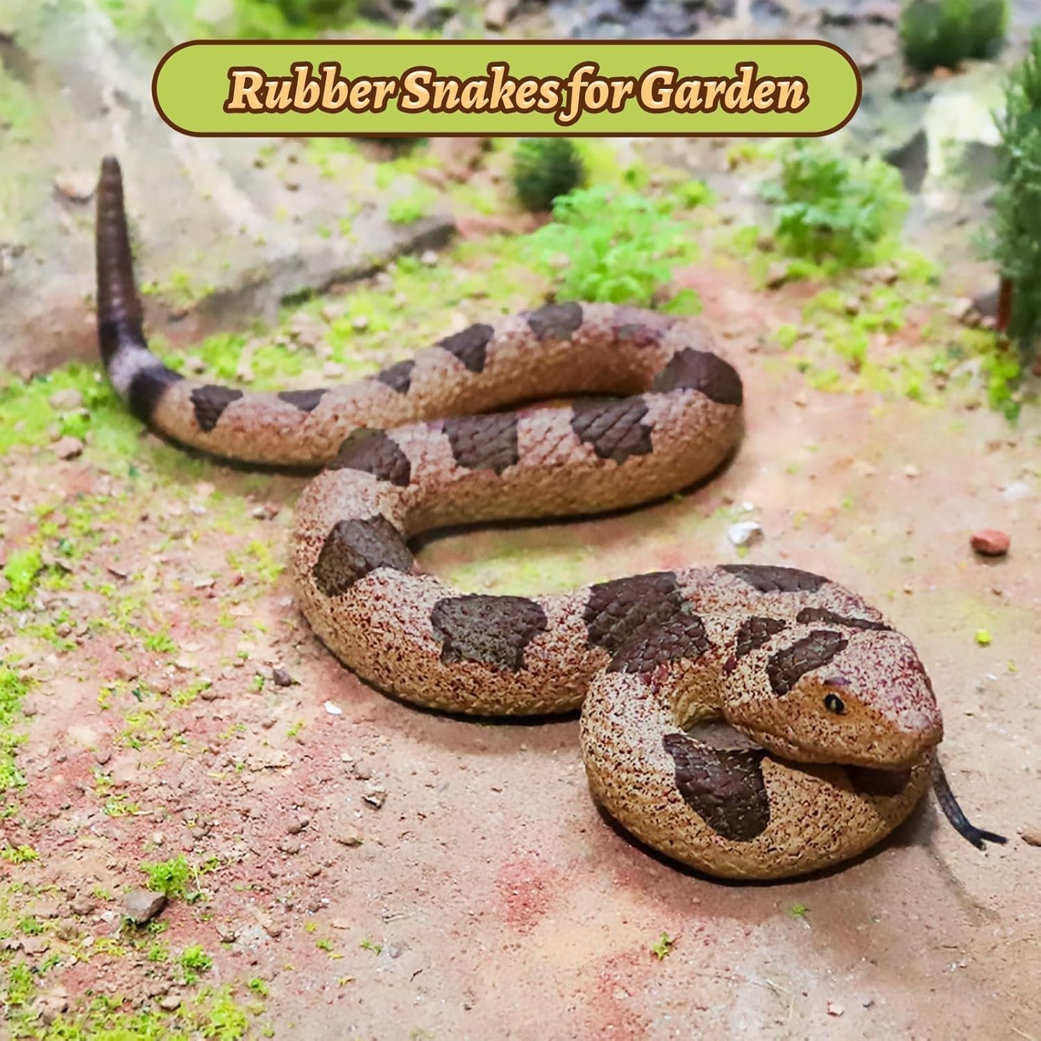 Realistic Fake Snakes Toy Soft Rubber Snakes to Keep Birds Away